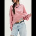 thumbnail image 4 of Sudaderas para Mujer, Suéteres de Cuello Redondo de Gran Tamaño, Blusas de Larga, Ropa de Otoño Invierno 2025 Rosa M, 4 of 10