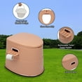 thumbnail image 4 of Zimtown Camping Toilet with Detachable Inner Bucket Toilet Paper Holder Brown, 4 of 7