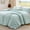 Light Blue, variant on Full Size Comforter Set Light Blue, 3- 90% Polyester 10% Linen Blend Bedding Set, Linen-Look Textured Stripe, Down Alternative - Comforter with Pillow Shams