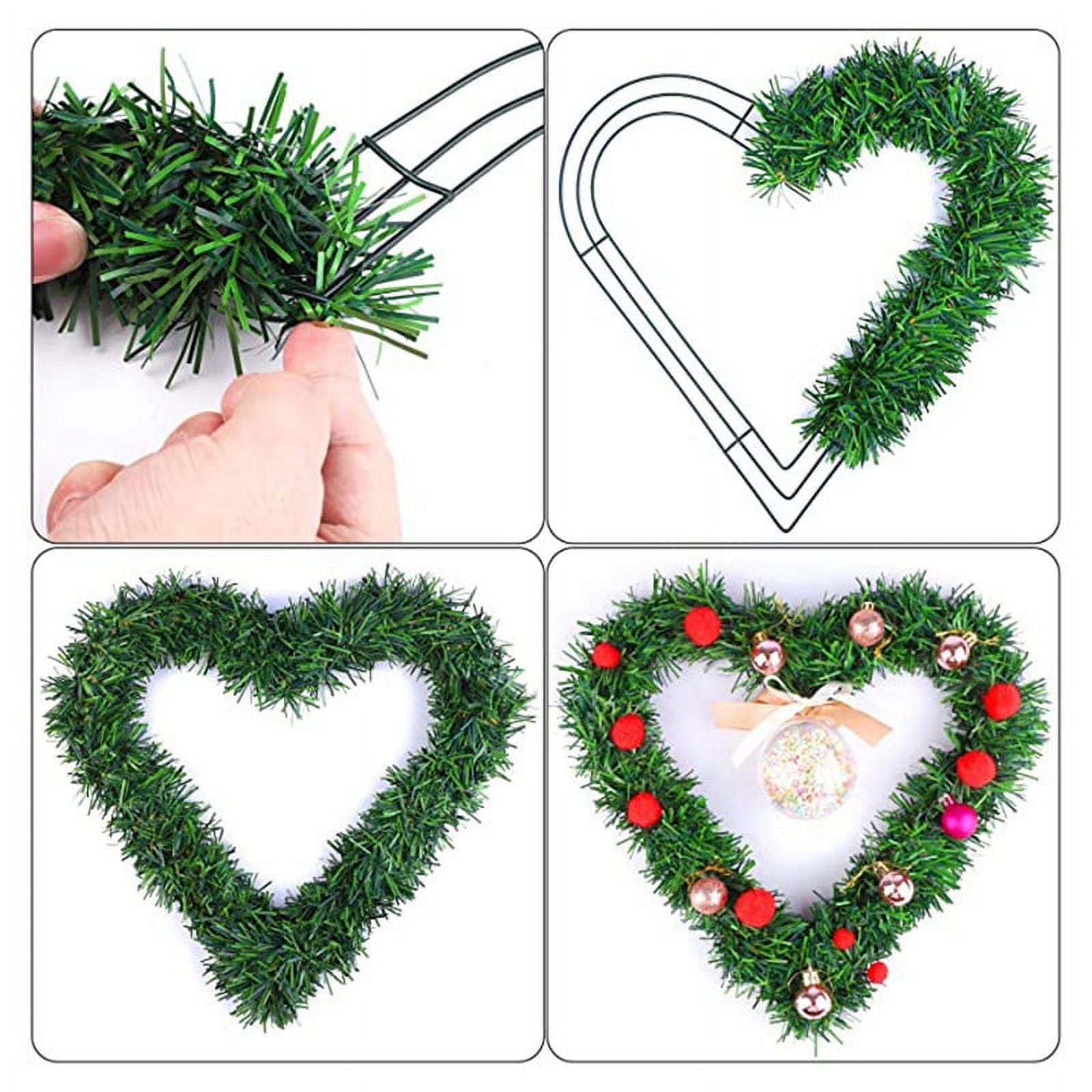 3 Pack Heart Metal Wreath 12 Inch Heart-shaped Wire Wreath Frame