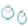 thumbnail image 1 of Women High Polished Stainless Steel Earrings with Epoxy in Multi Color, 1 of 1