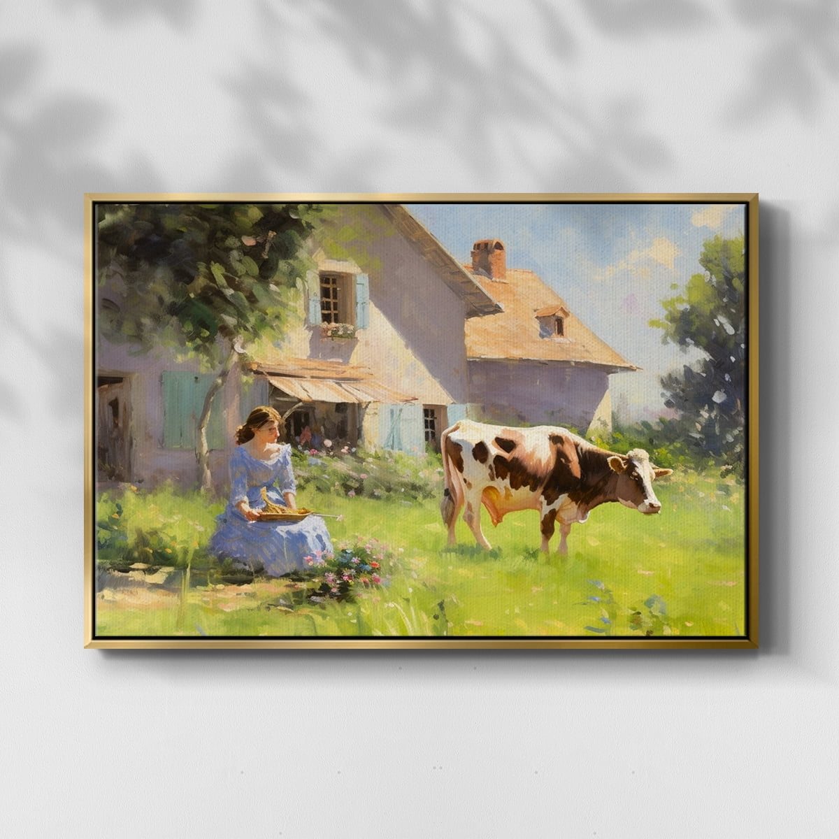 Vintage Landscape-CCLI By Wexford Home Framed in Gold Wood Gallery Wrapped Canvas 17 in. x 25 in.