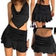 thumbnail image 3 of Txlixc Falda con dobladillo plisado informal para mujer, falda corta con cintura elástica de color sólido Txlixc Sexy, 3 of 8