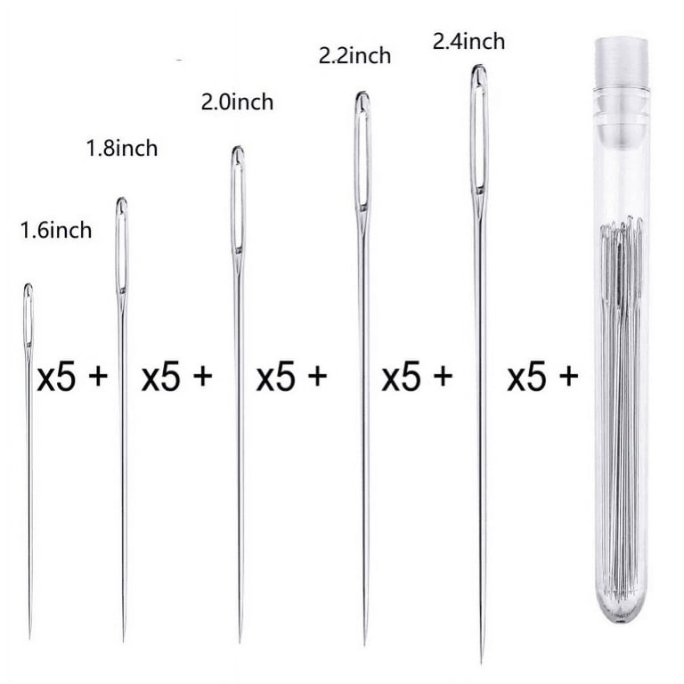 Sewing Needles Sharp Point, Stitching Needles Hand Sewing Needles Darning Needles  Yarn Knitting Needlese Including 1pcs Large Eye Sewing Needle (size