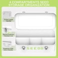 thumbnail image 3 of Seed Storage Organizer, Metal Seed Saving Box with Lid, Seed Bin with 30 Plant Labels 30 Seed Envelopes 1 Marker Pens, 4 Compartments Box with Safety Locks, Blackish Green, 3 of 7