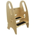 thumbnail image 3 of Little Partners 3-in-1 Growing Step Stool Toddler Tower Helper Step Stool, Wooden Toddler Standing Stool for Bathroom or Kitchen, Anti-Slip Feet, Built-in Safety Hand Rails Up to 200 lbs. - Natural, 3 of 13
