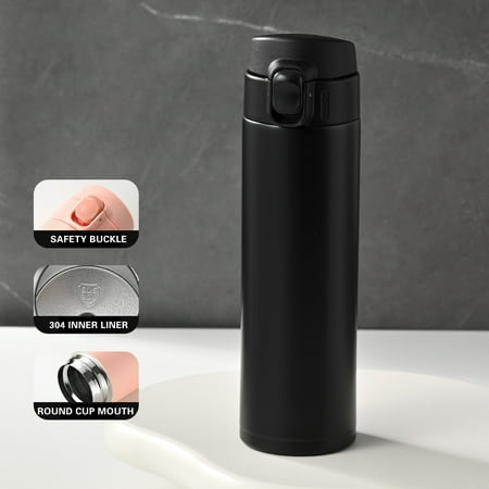 

VBVC Portable and Fashionable Stainless Steel Water Cup for Men and Women with Handle Bounce Cover Insulation Cup 450Ml