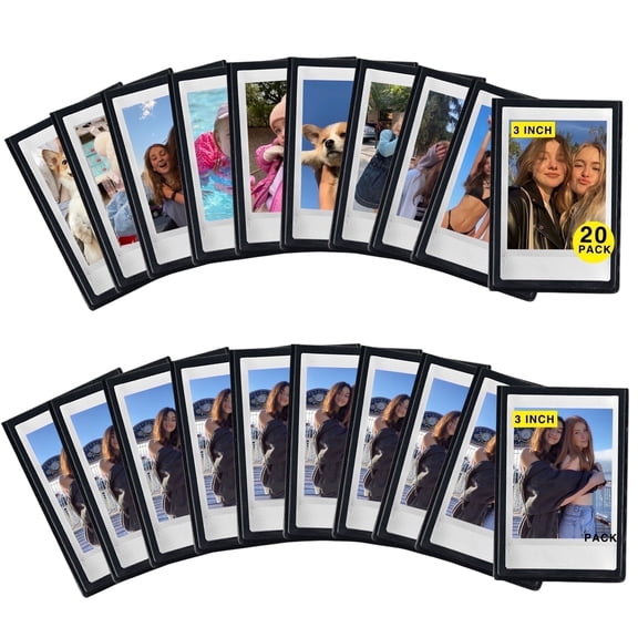 Caiyoule Magnetic Frame, 20 Pack Magnets for Refrigerator, 2.5 x 3.5 Picture Frames,Black