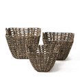 thumbnail image 1 of Artera Natural Wicker Large Storage Basket, Set Of 3, Woven Water Hyacinth Blanket Basket With Handles For Storage, Decoration, Organizing, 1 of 5
