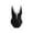 Black, variant on Women's One Piece Swimsuits Tummy Control Cutout Deep V High Waisted Bathing Suit Back Tie Swimwear, White