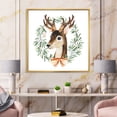 thumbnail image 2 of Designart 'Floral Wreath Isolated On White Over Deer' Farmhouse Framed Canvas Wall Art Print, 2 of 5