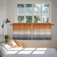 thumbnail image 4 of Orange Gray Tier Curtains, Farmhouse Retro Gradient Wooden Grain Light Filtering Kitchen Curtains, 2Pcs Rod Pocket Half Window Treatments Panels for Sink Cafe Cabinet Camper 27.5x24 Inches, 4 of 9