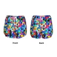 thumbnail image 5 of Lsque Colorful Tie Dye Stained Glass 2 Printed Women's Running Shorts with Liner Pockets,Elastic Quick Dry Workout Athletic Gym Yoga Shorts,Womens High Waist Shorts-XX-Large, 5 of 9