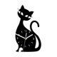 thumbnail image 2 of Reloj de pared con diseño de gato para habitación infantil, reloj de pared moderno y divertido, reloj silencioso. Negro, 2 of 9