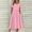 c01Pink, variant on JGGSPWM Women's Pleated Design Mid Calf Dresses Party Daily Casual Round Neck Solid Color Short Sleeve Dresses With Pocket Blue XXL