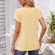 thumbnail image 4 of Fiudx Ofertas Relámpago Camiseta Holgada Informal con Cuello Redondo y Manga de Retazos de Color Sólido para Mujer, 4 of 7