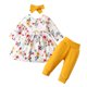 thumbnail image 1 of Vestido Para Niñas, Ropa Para Niñas Pequeñas, Ropa Para Niños Pequeños, Camisa Floral De Manga Larga, Pantalones De Color Sólido, Pantalones Con Diadema, Traje Amarillo Odeerbi LM103-4750, 1 of 8