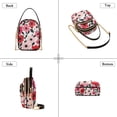 thumbnail image 3 of FORMRS Crossbody Bag for Women Quilted Travel Shoulder Cell Phone Purse with Chain Strap Handbag, Pink and Red Flowers, 3 of 7