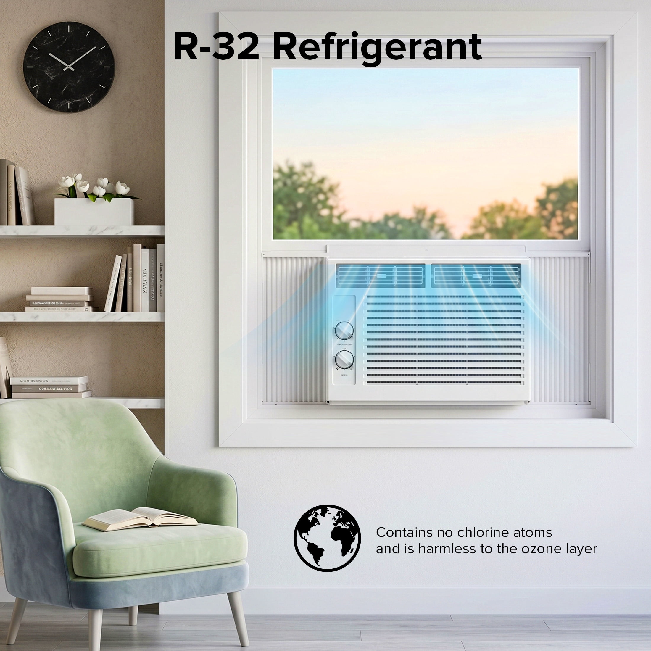 KISSAIR 5,000 BTU 115V U Shaped Window Air Conditioner, for Small Room AC Unit air conditioner Easy Installation, Cools up to 150 Sq. Ft