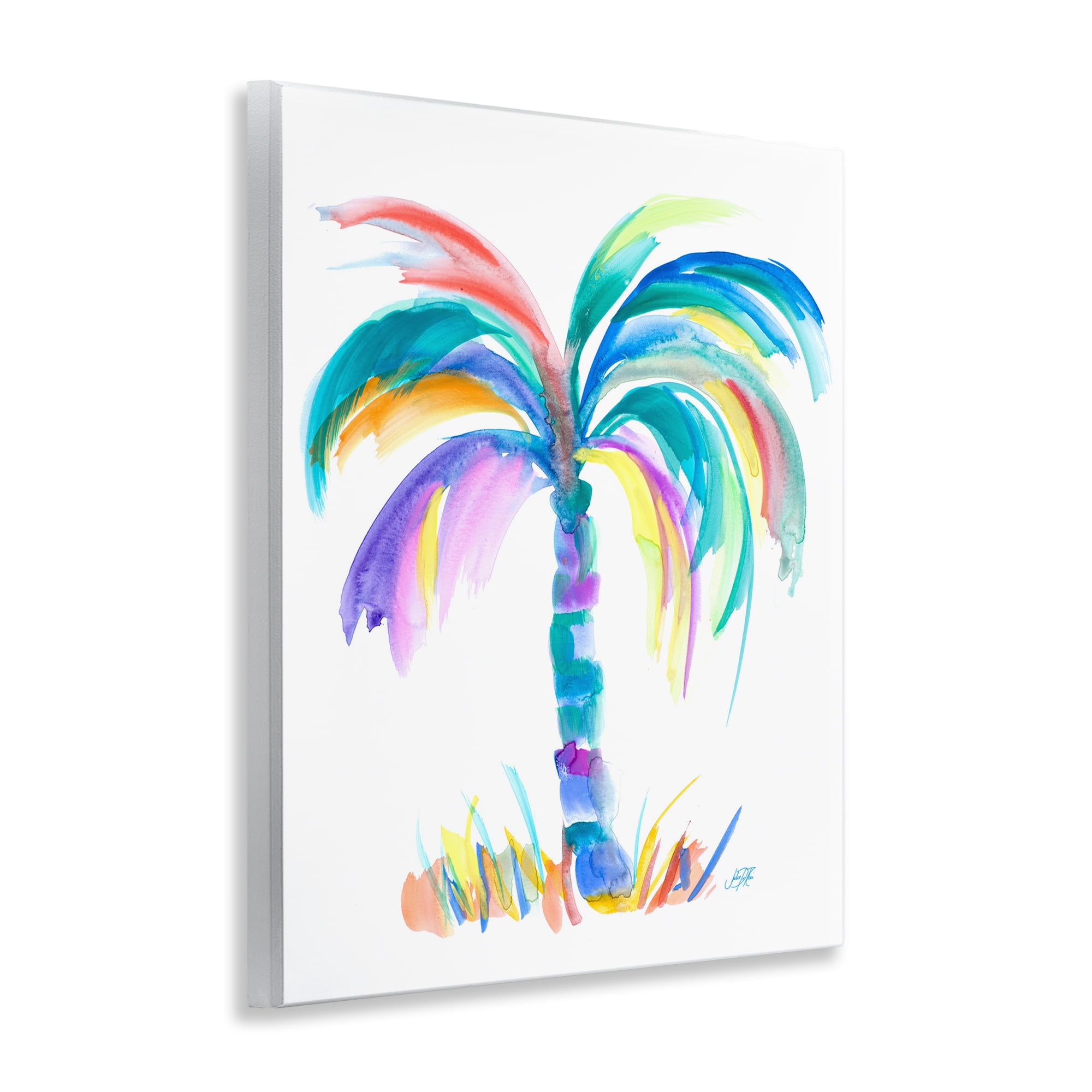 Stupell Industries Brushed Palm Tree Botanical & Floral Painting Unframed Art Print Wall Art, 11 x 14