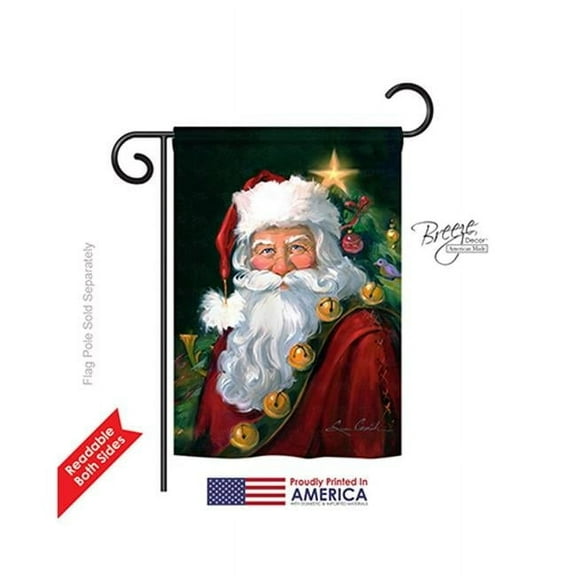 Breeze Decor 64095 Christmas Santa Portrait 2-Sided Impression Garden Flag - 13 x 18.5 in.