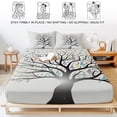 thumbnail image 5 of Full Size Fitted Sheet Set - Music Tree 3 Piece Bedding Sets 16" Deep Pocket Fitted Sheet with 2 Pillowcases Modern Abstract Art Note Branches Brushed Microfiber Hotel Luxury Bed Sheets, 5 of 9