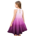thumbnail image 4 of Abcomgle Summer Dress for Girls 10-12 Casual Halter Neck Sleeveless Girls Dresses Gradient A-line Sundresses Basic Swing Dresses 7-8 Years,Purple Pink, 4 of 7