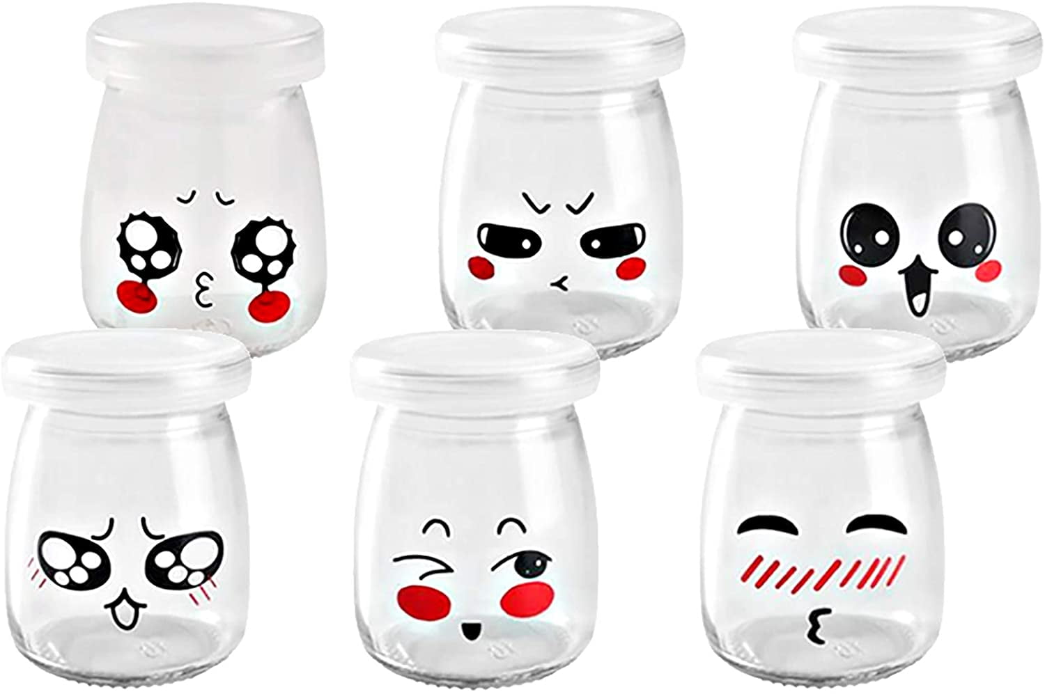 Yogurt Jars 6 Pieces 200Ml Jars With Lid Mason Jar For Pudding Milk