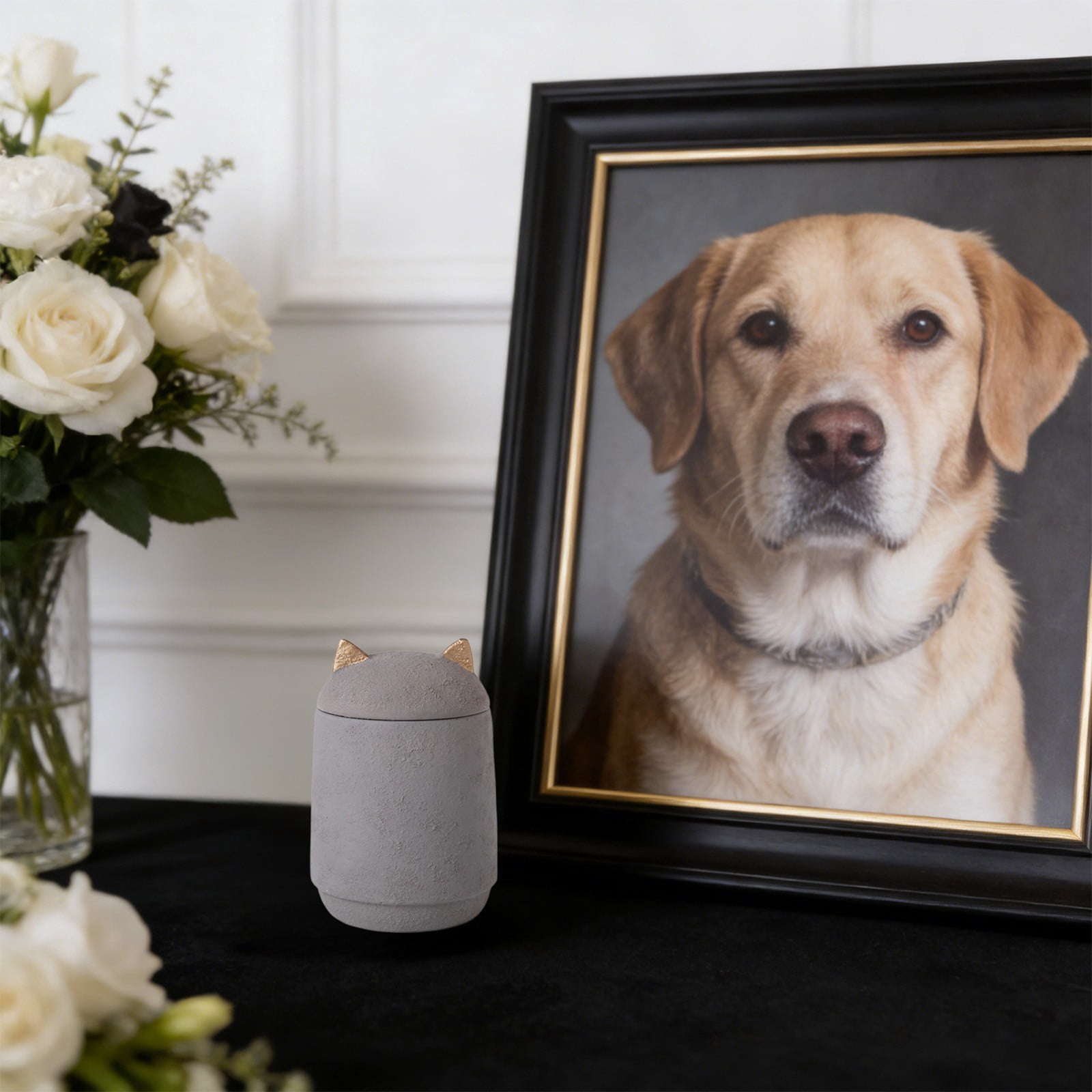 Pet Urns for Dogs and Cats with Secure Seal & Anti-Slip Felt Bottom, Animal Urn for Dog Ashes, Cat Ashes & Any Pet Gray