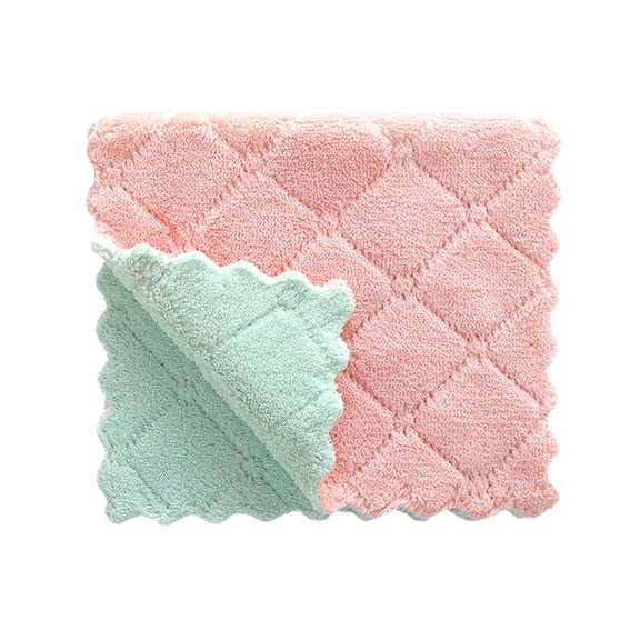 witspace 5 Pack Kitchen Cloths Dish Towels, Microfiber Cleaning Cloth, Coral Velvet Dish Cloths, Super Absorbent Dish Rags, Nonstick Oil Kitchen Washcloths for Housework, 9" x 5"