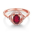 thumbnail image 2 of Gem Stone King 1.14 Ct Oval Red Mystic Topaz 18K Rose Gold Plated Silver Ring (Size 8), 2 of 4