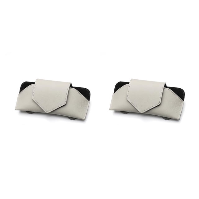 Speravity Coche Sun Shadow Gafas Clip Cuero Auto Gafas de sol Anteojos Estuche Automotriz Interior Tarjeta Montura Titular Gris Gris 2piezas Speravity CBP294976