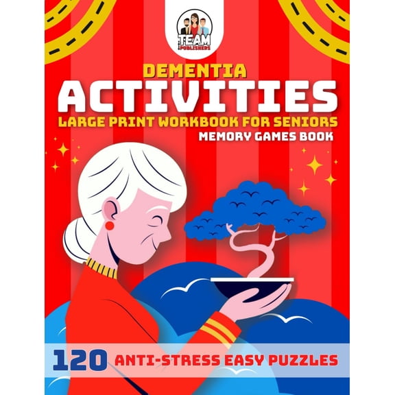 Pre-Owned Dementia Activities for Seniors: 120 Anti-Stress Easy Puzzles, Cognitive Memory Games, Exercises Book for Alzheimer's and Dementia Patients, Large ... (Activity Book For Senior With Dementia)