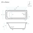 thumbnail image 5 of Voltaire 60 x 32 Right Drain Soaking Alcove Bathtub in Glossy White with Integrated Overflow, Drain Included, 5 of 8