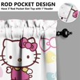 thumbnail image 3 of 2 Piece Set Kitchen Curtains Small Short Cafe Window Curtains Hello Kawaii Cat Cute Rod Pocket Bathroom Tier Window Treatment Drapes 27.5x24inch, 3 of 4