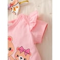 thumbnail image 6 of Mikrdoo Newborn Baby Girls Clothes Baby Outfits Bear Ruffle Romper Shorts Headband 3Pcs OOTD For Summer Pink 9-12 Months, 6 of 8