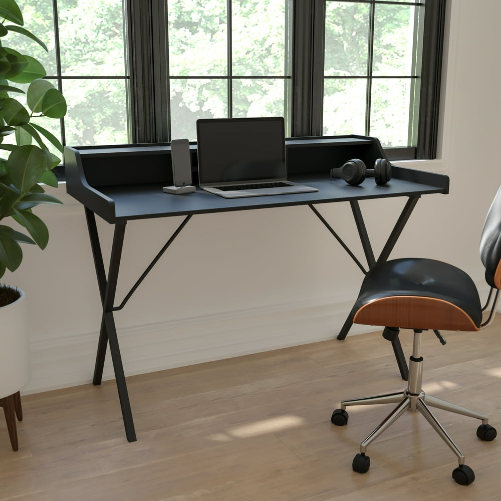 Flash Furniture Black Computer Desk with Top Shelf
