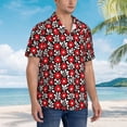 thumbnail image 5 of Daiia Red Floral Hawaiian Shirt for Men Gentle Cotton Regular Short Sleeve Casual-3X-Large, 5 of 9