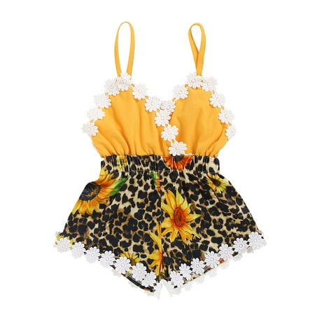 MINKIDFASHION Baby Girls Summer Romper Toddler Infant Female Clothes 4T