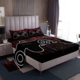 thumbnail image 1 of Erosebridal Gaming Gamepad Queen Sheet Sets, Red Bedding Queen Size, Stripes Geometry Decor 4-Piece, 1 of 7