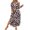 Leopard, variant on Women's Plus Size Leopard Print Short Sleeve Maxi Dress with Side Slit for Elegant Summer Wear 95% Polyester 5% Spandex