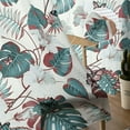 thumbnail image 5 of Sheer Curtains 84 inches Long, Mid Century Vintage Flowers Leaves Butterflies Light Filtering Sheer Window Curtains Rod Pocket Voile Drapes for Bedroom Living Room, 52"W x 84"L 2 Panels, 5 of 7