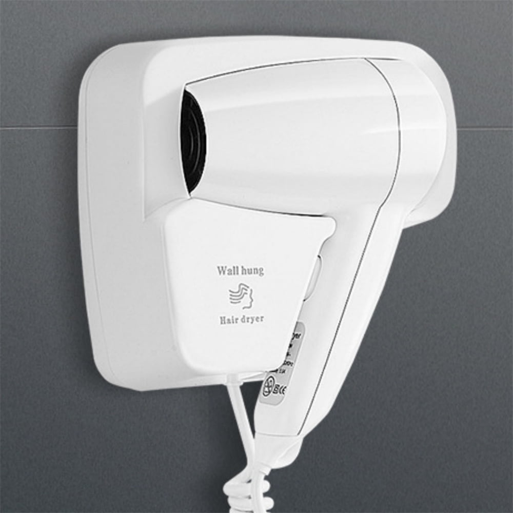HXRH 1 Pack Bathroom Hair Dryer, Hotel Wall Mounted Hairdryer, Blow Dryer with Stand Rack,Home Bathroom Accessories,Fast Drying,for Domestic and Commercial (White)