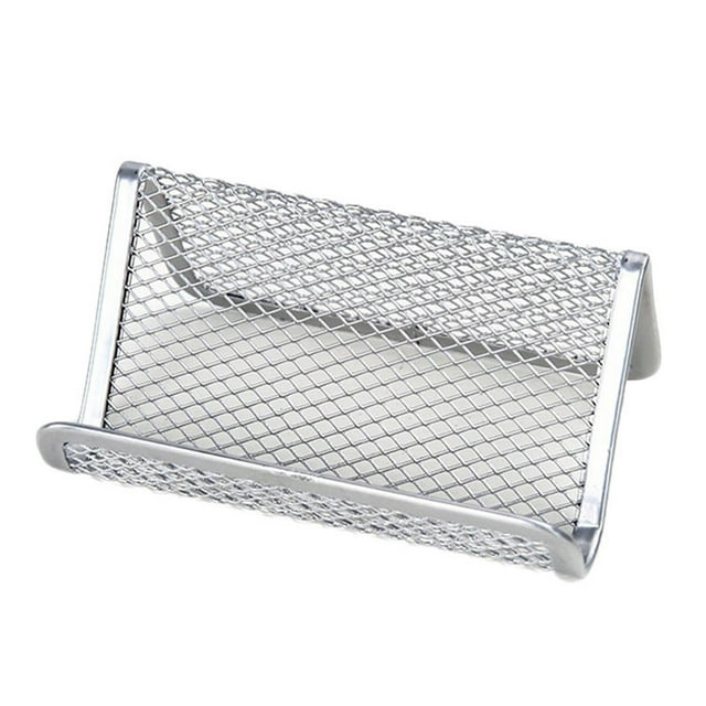 Business Card Holder for Desk Metal Business Card Display Holders Mesh Business Cards Holder Stand Desktop Name Card Organizer