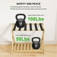 thumbnail image 5 of  Luggage Rack Foldable Thickened Wood Suitcase Stand With Storage Shelf For Hotel Bedroom Guest Room, 5 of 9