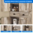 thumbnail image 6 of Dextrus 72" Kitchen Pantry Storage Cabinet, Large Drawer Farmhouse Storage Cabinet with 4 Doors, Rustic Oak, 6 of 13