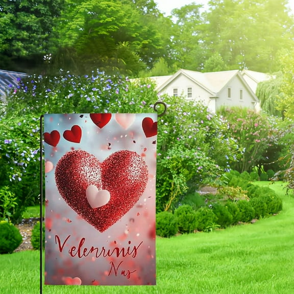 Happy Valentine's Day Garden Flags Hearts Garden Flag Valentines Flags for Outside Home Decorations