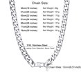 thumbnail image 6 of PROSTEEL 13mm Thick Cuban Chain Necklace for Men Women Long Stainless Steel Miami Curb Chains Hip Hop Chain Jewelry, 26", 6 of 9