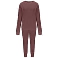 thumbnail image 5 of Kaemgyyd Women 2 Piece Lounge Sets Fall Outfits Plus Size Sweatsuits Loose Crew Neck Sweater Pullover Drawstring Leggings Knitwear Set, 5 of 6