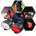 thumbnail image 2 of Kit de luces LED delanteras y traseras para bicicletas | Batería de polímero de litio recargable de alto rendimiento, carga USB, no resistente al agua, montaje en el manillar, marca VZUO, 2 of 10
